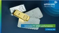 Umicore 2020 FY Presentation
