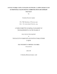 AFFIXED INTERJECTIONS in ENGLISH and POLISH: a CORPUS-BASED STUDY of EMOTIONAL TALK in DIGITAL COMMUNICATION and LITERARY DIALOGUE By