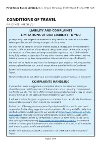 Conditions of Travel Issue Date: March 2021
