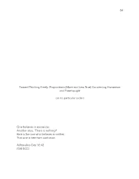 Humanist Liturgy and Proposals