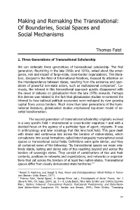 Making and Remaking the Transnational: of Boundaries, Social Spaces and Social Mechanisms