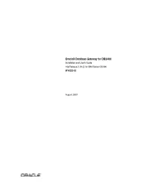 Oracle Database Gateway for DB2 Installation and User's Guide