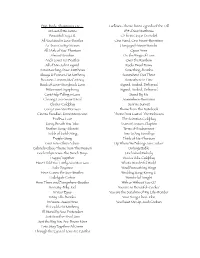Pop & Classical Songlist