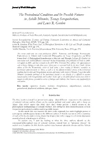 The Postcolonial Condition and Its Possible Futures in Achille Mbembe, Tsenay Serequeberhan, and Lewis R