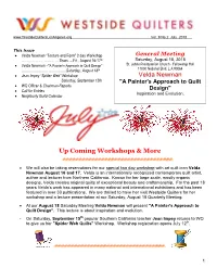 Velda Newman up Coming Workshops & More