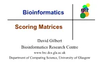 Bioinformatics Scoring Matrices