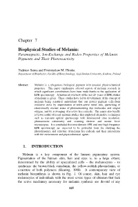 Chapter 7 Biophysical Studies of Melanin