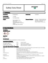 EZ Speed Strip Safety Data Sheet