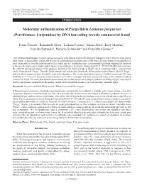 Molecular Authentication of Pargo Fillets Lutjanus Purpureus (Perciformes: Lutjanidae) by DNA Barcoding Reveals Commercial Fraud