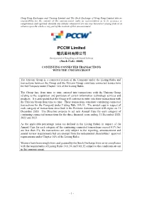 PCCW Limited 電訊盈科有限公司 (Incorporated in Hong Kong with Limited Liability) (Stock Code: 0008)