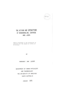 The Actions and Interactions of Noradrenaline, Dopamine and L-Dopa