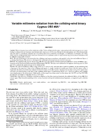 Variable Millimetre Radiation from the Colliding-Wind Binary Cygnus OB2 #8A? R
