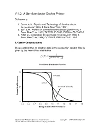 VIII.2. a Semiconductor Device Primer