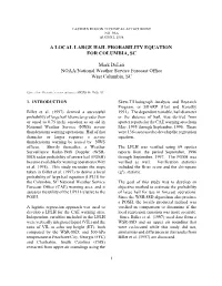 A Local Large Hail Probability Equation for Columbia, Sc