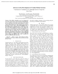 Advances in the Development of Combat Helmet Systems Constructional Contributions for Lightweight Ballistic Composites Short Paper