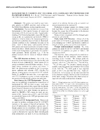Backgrounds in Cadmium Zinc Telluride (Czt) Gamma-Ray Spectrometers for Planetary Science