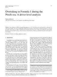 Get a Better Understanding to What Factors Caused the on a Race-To-Race Basis, Focusing Solely on the Impact Season-To-Season Changes in Overtaking Frequencies