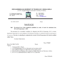 Mtech Merit List