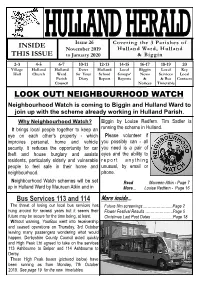 NEIGHBOURHOOD WATCH Neighbourhood Watch Is Coming to Biggin and Hulland Ward to Join up with the Scheme Already Working in Hulland Parish