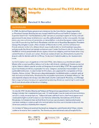 Not a Sixpence! the XYZ Affair and Integrity