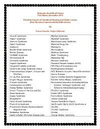 Possible Causes of Deaf-Blindness