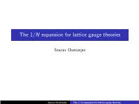 The 1/N Expansion for Lattice Gauge Theories