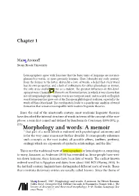 The Lexeme in Descriptive and Theoretical Morphology, 3–18