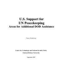 U.S. Support for UN Peacekeeping