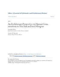 An Evolutionary Perspective on Human Cross-Sensitivity to Tree Nut and Seed Allergens," Aliso: a Journal of Systematic and Evolutionary Botany: Vol