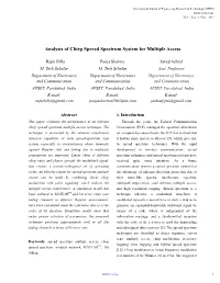 Analysis of Chirp Spread Spectrum System for Multiple Access