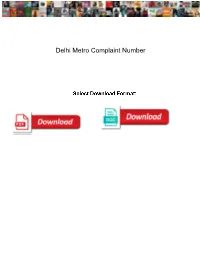Delhi Metro Complaint Number