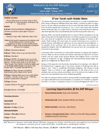 D'var Torah with Rabbi Wein Welcome to the DAT Minyan!