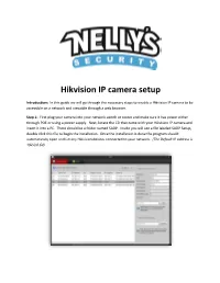 Hikvision IP Camera Setup
