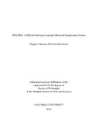 HOLMES: a Hybrid Ontology-Learning Materials Engineering System