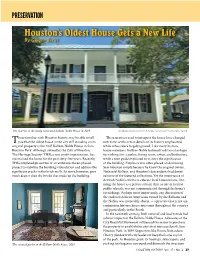 Houston's Oldest House Gets a New Life