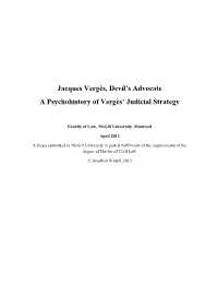 Jacques Vergès, the Devil's Advocate