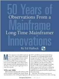 Observations from a Long-Time Mainframer