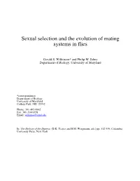 Sexual Selection and the Evolution of Mating Systems in Flies