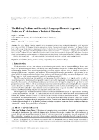 The Halting Problem and Security's Language-Theoretic Approach