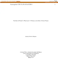 Why Leave? a Preface on the State of Nature Theory