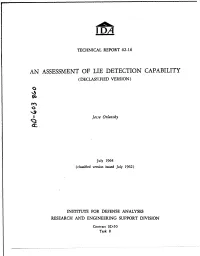 An Assessment of Lie Detection Capability (1964)