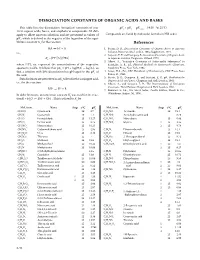 Dissociation Constants of Organic Acids and Bases