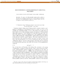 Schwarzschild's Solution And
