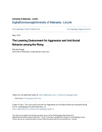 The Learning Environment for Aggression and Anti-Social Behavior Among the !Kung