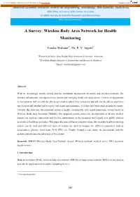 Wireless Body Area Network for Health Monitoring