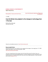 How the British Army Adapted to the Changes in Technology from 1775-1902