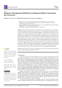Immune Checkpoint Inhibitors in Hepatocellular Carcinoma: an Overview