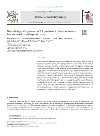 Neurobiological Signatures of L2 Proficiency Evidence from a Bi