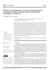 The Role of Environmental Attitudes in Explaining Public Perceptions of Climate Change and Renewable Energy Technologies in Lithuania