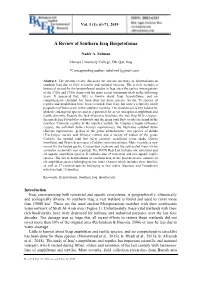 A Review of Southern Iraq Herpetofauna